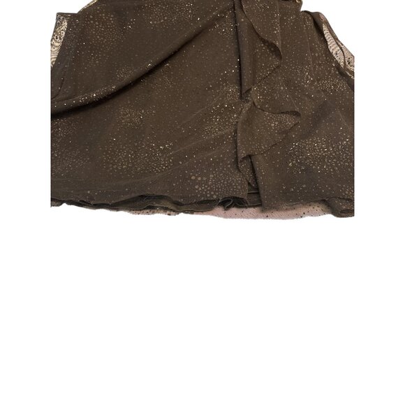 Whimsigoth Black Strapless Evening Dress With Ruched Front & Cascading Ruffle De - Picture 8 of 12